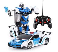 Voiture Télécommandée Transformers - Voiture de police transformable- Avec des effets lumineux - Jouet pour Enfants