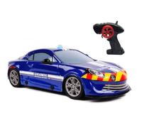 TURBO CHALLENGE - Alpine A110 - Gendarmerie - 1/16-099215 - Voiture Télécommandée - Bleu - Prêt à Rouler - Batterie Rechargeable et Piles incluses - Plastique - Jouet Enfant - Cadeau - Dès 8 Ans