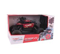 TURBO CHALLENGE - 4X4 Chenille - Extreme 4x4-090188 - Voiture Télécommandée - Rouge - 1/16 - Prêt à Rouler - Batterie Rechargeable et Piles incluses - Métal - À Partir de 6 Ans