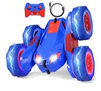 Voiture Télécommandée USB Chargement Direct avec LED,2.4Ghz 360° Rotation Monster Truck Tout Terrain,RC Voiture Radiocommandée Cadeau Jouet Enfants 3-12 Ans Garçon Fille