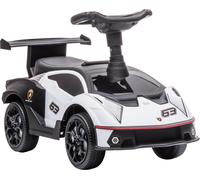 Voiture toboggan AIYAPLAY, véhicule pour enfants, voiture toboggan avec espace de rangement, klaxon et bruit de moteur, voiture pour enfants, voiture jouet pour enfants à partir de 12 mois, blanc+noir