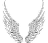 Voiture Ton Argent Alliage Ange Ailes Badge Autocollants 2 Pièces