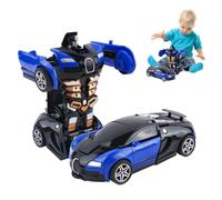 Voiture transformable avec fonction robot - Véhicule d'action 2 en 1 - Jouet éducatif interactif pour tout-petits - Kit de jeu robuste et transformable - Visages éducatifs
