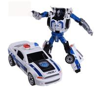 Voiture Transformers 2-en-1 - KEXIMIXUE - Voiture de police - Jouet - Blanc et noir - 3 ans et plus