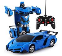 Voiture Transformers Télécommandée 1:18 - Puissance 4 - Bleu