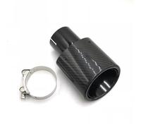 Voiture Tuyau d'échappement Pour BMW 1 Pièces Noir Ovale Incliné En Fiber De Carbone Embout D'échappement Silencieux D'échappement Tuyau De Voiture Style Gorge Queue(54-115MM Glossy)