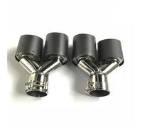 Voiture Tuyau d'échappement Pour Toute Voiture 1 Paire De Tuyaux D'échappement Universels À Double Queue En Carbone Bouclé Tuyau De Silencieux En Fiber De Carbone Gorge Queue(63MM IN 114MM OUT)