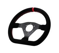 Voiture Volant Course Daim Plat Dérive Voiture Roues Jeu Pc Commande Universelle PCD-70mm 300mm(Coutures rouges)