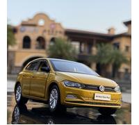 Voiture Volkswagen Polo en alliage 1:32 - Jaune - Jouet miniature en métal pour enfant