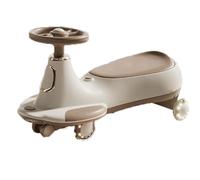 Voiture Wiggle for Enfants, Jouet à enfourcher, Roue Clignotante silencieuse, Compartiment de Rangement intégré, Charge maximale 90 kg, à partir de 3 Ans(Brown)