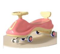 Voiture Wiggle for Enfants, Jouet à Monter, balançoire, Roue silencieuse en polyuréthane, Anti-retournement, avec Corde de Traction, à partir de 3 Ans(Roze)