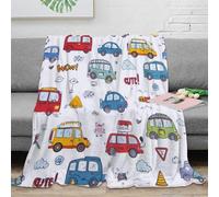 Voitures Colorées Plaid 3D Imprimé Microfibre Couverture Canapé Lit Décor Chambre Douce Adulte Jeune 60x80(150x200cm)