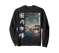 Voitures de Course Vintage Distress JDM Drift Kanji Tokyo Skyline Sweatshirt
