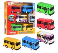 Voitures de Jouet, 5PCS Autobus Voiture Jouet Mini Voitures à Tirer Modèle de Bus de Jouets Friction Véhicules Petite Voiture Ensemble de Véhicules Jouets Autobus pour Enfants à Partir de 3 Ans