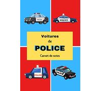 Voitures de Police Carnet de notes: Cahier enfant avec des voitures de police | Cadeau pour un enfant passionné de véhicules | 100 pages lignées à remplir