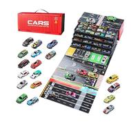 Voitures de recul - 48 pièces de véhicules avec garage intégré | Jouets de voiture en métal Die-Cast avec recul | Pour voyage salle de te jeu activités récompense
