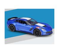 Voitures d'exposition Modèle de véhicule de Course en métal moulé sous Pression Corvette Grand Sport 2017, 1:24, Ornement décoratif Collection ou Cadeau(Blue)