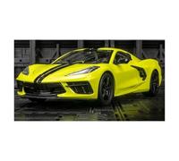 Voitures d'exposition Modèle de véhicule en Alliage moulé sous Pression for Corvette C8 2020, Cadeau commémoratif, échelle 1:24 Collection ou Cadeau(Yellow)