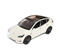 Voitures d'exposition Modèle de Voiture moulé sous Pression en Alliage, échelle 1/24, modèle Y, avec Son et lumière, à Tirer, Souvenir décoratif Collection ou Cadeau(White)