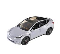 Voitures d'exposition Modèle de Voiture moulé sous Pression en Alliage, échelle 1/24, modèle Y, avec Son et lumière, à Tirer, Souvenir décoratif Collection ou Cadeau(Gray)