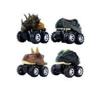 Voitures dinosaures Monster Truck lot de 4 pull-back T-Rex Triceratops Dilofozaure Karnotaurus, env. 7 cm pour enfant 3 ans et +