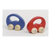 Voitures en bois pour les petits - GOKI - Lot de 2 véhicules bleue et rouge - A partir de 24 mois