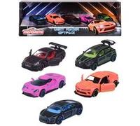 Majorette - SL Light Racer Giftpack - Coffret 5 Véhicules - Voitures Miniatures en Métal - Couleurs Néon - Echelle 1/64ème - 212053179