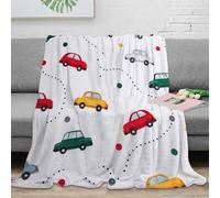 Voitures Mignonnes Plaid 3D Imprimé Microfibre Décoration Maison Couverture Jeté Voiture Douce Chaude Canapé Lit 50x60(127x152cm)