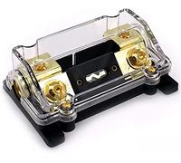 Voitures stéréo audio zinc alliage d'alliage amplificateur de soubain d'assurance subwoofer 0/4 jauge en ligne Anl Fuse Holder Gold Serie + 20 0a anl Fusible