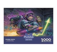 Voituretoon Mad Singe Puzzle 1000 Pièces Adultes Enfants intéressant Puzzles 1000 Pièce Peinture Art Décor À La Maison 70x50cm/1000pcs