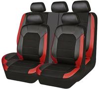 VOIV 9PCS Ensembles De Housses Siège Voiture pour Ford Fiesta MK8 Hatchback 2017 2018 2019 2020 2021 2022, Cuir Confortable Respirant ImperméAble Nonslip Protection Couvre Sieges,C Red
