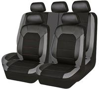 VOIV 9PCS Ensembles De Housses Siège Voiture pour Nissan Qashqai II J11 2013 2014 2015 2016 2017 2018 2019-2021, Cuir Confortable Respirant ImperméAble Nonslip Protection Couvre Sieges,B Grey
