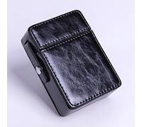 VOIV Étui à cigarettes portable en cuir avec briquet
