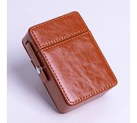 VOIV Étui à cigarettes portable en cuir avec briquet