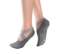 VOIV Femmes Fille Anti-Friction Yoga Chaussettes Silicone antidérapant Pilates Barre Respirant Sport Chaussette Danse Chaussettes Pantoufles