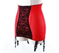 VOIV Femmes Taille Haute jarretière Dentelle Pure Mini Jupes 6 Sangles Clips Bretelles Ceinture Taille Noir Taille Shaper