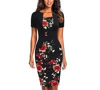 VOIV Femmes Une pièce rétro Vintage élégant Moulante Extensible Bureau fête Crayon Robe