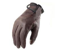 VOIV Gants de moto en cuir de chèvre - Marron - Vintage - Gants de moto rétro pour homme
