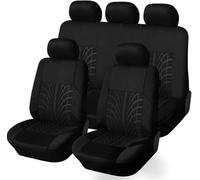 VOIV Voiture Ensembles De Housses Siège pour Opel Corsa F/e-Corsa 2019 2020 2021 2022 2023, Couverture Couvre Sieges Polycoton Tissu Confortables Respirant Interieu Accessoire,B Black