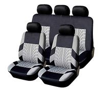 VOIV Voiture Ensembles De Housses Siège pour Opel Corsa F/e-Corsa 2019 2020 2021 2022 2023, Couverture Couvre Sieges Polycoton Tissu Confortables Respirant Interieu Accessoire,A Grey