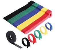 VoJoPi 100 Pcs Attache Cable, 15 cm Réutilisables Serre Cable, avec Rouleau Serre-câble de 3 m, Reglable Sangles Câbles à Crochet et Boucle, Organisateur Rangement Cable 5 Couleurs