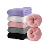 VoJoPi 5 Paires Chaussettes Thermiques Femme, Chaussettes d'Hiver en Laine Épaisse, Douces et Chaudes, Cadeaux Parfaits pour les Dames en Hiver Froid, EU 35-42