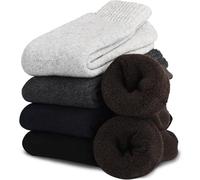 VoJoPi Chaussette Chaude Homme, 5 Paires Grosse Chaussette Hiver Hommes, Douces Vonfortable Chaussettes Laine Homme en Tricot pour Maison, Loisirs, Travail en Extérieu, 39-45