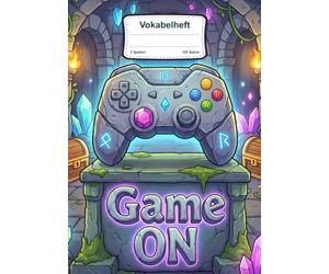 Vokabelheft Game On: 2 Spaltig, Liniert in DIN A5 mit 100 Seiten für jeden Sprachunterricht in Schule & Freizeit mit Verpsieltem Dungeon Design