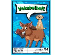 Vokabelheft Lineatur 54 mit 3 Spalten Größe DIN A5: Oktavheft Liniert mit 3 Mittellinie | (14,8 × 21 cm), 54 Blatt (108 Seiten) mit Inhaltsverzeichnis ... zum Eintragen von Vokabeln, Übersetzungen