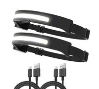 Vokida 2x Lampe Frontale Super Brillante Rechargeable USB Étanche | Phare à Capteur 350 Lumens, Réglable COB Lampe Frontal Pour Campingla Réparation Pêche Jogging Courir et Randonnée