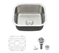 VOKIM Évier à linge encastrable de 50,8 cm - Évier de cuisine encastrable en acier inoxydable à cuve unique avec filtre et grille inférieure de 50,8 cm