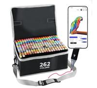 Vokiuler Lot de 262 marqueurs à alcool, double pointe, cadeau pour enfants et adultes, artistes, dessin, coloriage, illustration, design graphique, avec étui