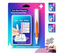 vokkrv Automatic Diamond Painting Bead Dispenser,Automatic Diamond Painting Pen,No Wax Needed Auto Bead Picker Tools with Comfortable Grip for 2.8mm Round Drills,DIY Crafts for Adults (Orange)