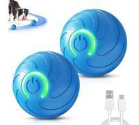 vokkrv Balle Interactive à Rouler pour Chien,2PC Balle Chien et Chat Interactive,Balles à Rouler pour Chat Et Chiene,Balles Intelligente pour Petits Chiens,Boule d'activation de Saut de Chiens (Bleu)